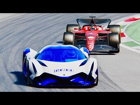 Ferrari F1 2022 F1-75 vs Devel Sixteen at Monza