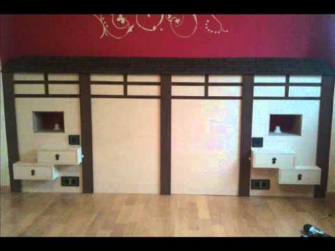 Japanese temple wood headboard.