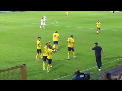 Lapoussin transmet à Dennis Eckert Ayensa qui marque à Union Saint-Gilloise - Anderlecht ce 28.07.23