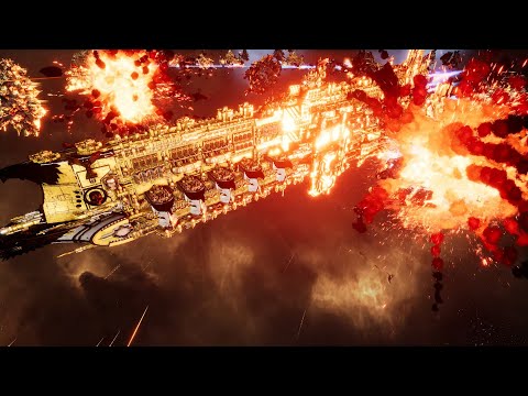 Imperator Somnium vs Orks - Veritatem Imperialis Mod - Massive Battle - Battlefleet Gothic Armada 2