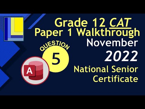 Computer Applications Technology Grade 12 Paper 1 November 2022 Q5 - Access Database
