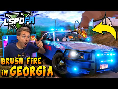 GTA 5 LSPDFR 🚨 Georgia State Patrol Responding to Brush Fire #GTA5LSPDFR #GTA5Mods #GTA5RealLifeMod