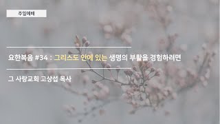 [주일예배] 요한복음 #34 : 그리스도 안에 있는 생명의 부활을 경험하려면
