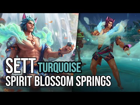 Turquoise Spirit Blossom Springs Sett Skin | League of Legends | Chromas Skin