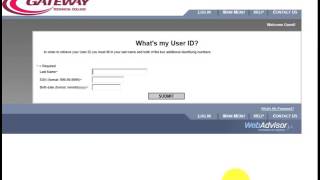 WebAdvisor - What's My User ID