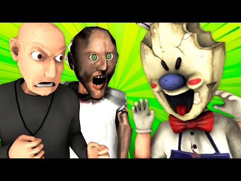 Ice Scream 3 vs Granny 2 and Grandpa (Spanish Horror Animated Parody SFM 3D Animation)