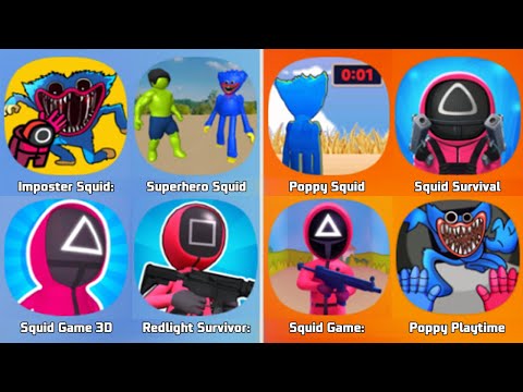 Imposter Squid, Survival 456, Superhero Squid,  Poppy Playtime, Squid Survival, Squid Game 3D