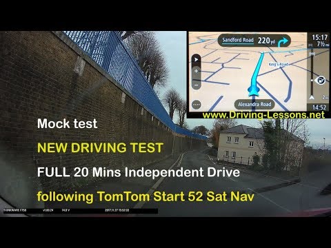 Sat Nav - full 20 minute independent drive from mock driving test