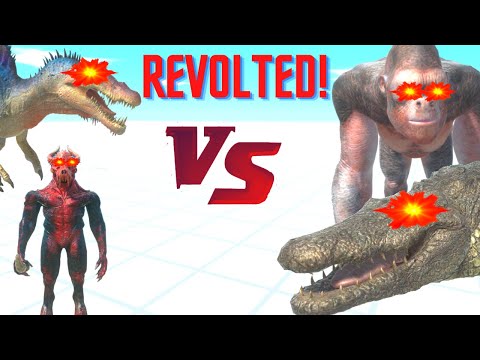 REVOLTED SPINO + REVOLTED KOZAROG + PRIMATES VS REVOLTED GORO + INF + REVOLTED PURUSAURUS + C DINOS