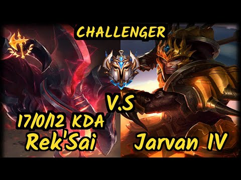 HL Cariok (REK'SAI) vs JARVAN IV - 17/0/12 KDA JUNGLE CHALLENGER GAMEPLAY - BR