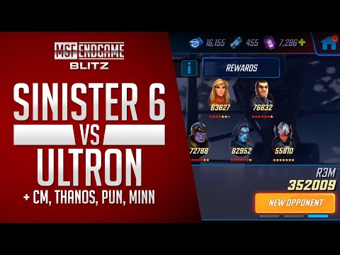 Sinister 6 Destroys 350k Ultron/Minn/CM team in 40 seconds