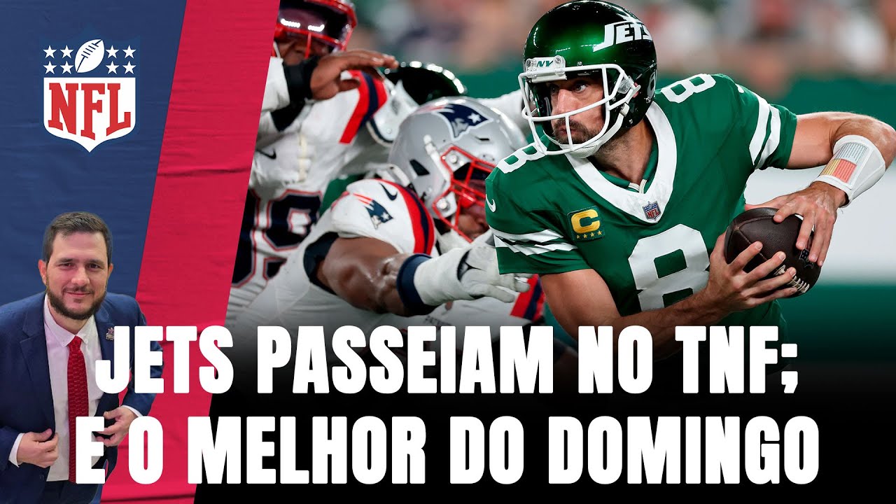 RODGERS BRILHA E JETS PASSEIAM CONTRA OS PATRIOTS; O QUE ASSISTIR NO DOMINGO DE NFL