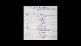 Mnemonic to remember essential amino acids.Class 12 chemistry : Biomolecules