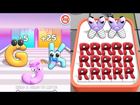 Merge Alphabet ABC Letter Run Vs Merge Number Cube Run, Number Lore, Alphabet Battles, Merge Battles