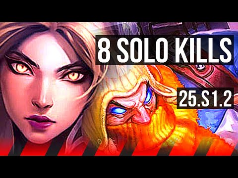 IRELIA vs SINGED (TOP) | 8 solo kills, 9/1/0, Godlike | KR Master | 25.S1.2