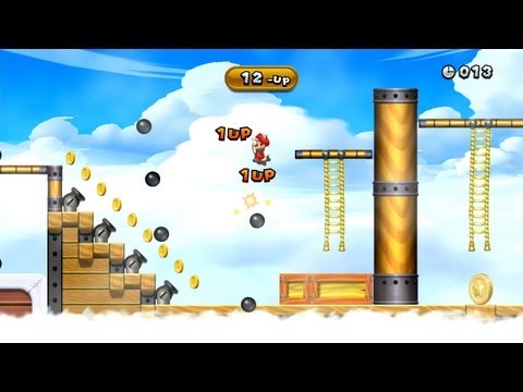 New Super Mario Bros. U -- Airship 1-Up Rally (Gold Medal)