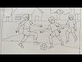Memory drawing  ll How to draw children playing football