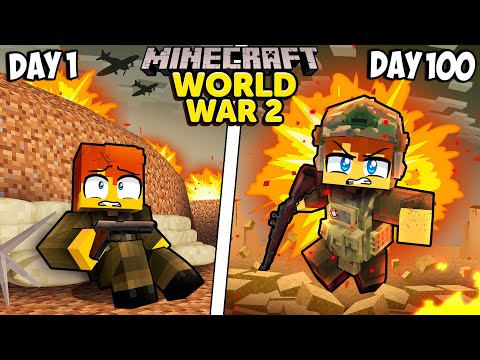 I Survived 100 Days in World War 2 in Minecraft!