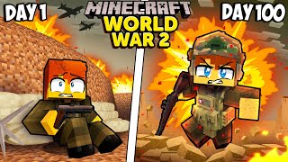 Download lagu I Survived 100 Days in World War 2 in Minecraft! mp3