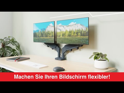 Artikelvideo 1 für LEITZ Monitor-Halterung Ergo 65370085 lichtgrau für 2 Monitore, Tischklemme, Artikelnummer 103719