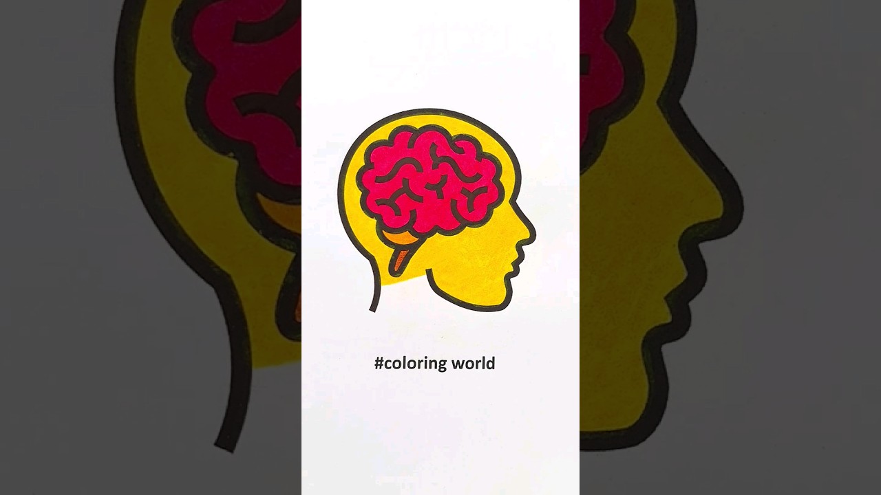 coloring page human brain #shorts #coloring #art #drawing