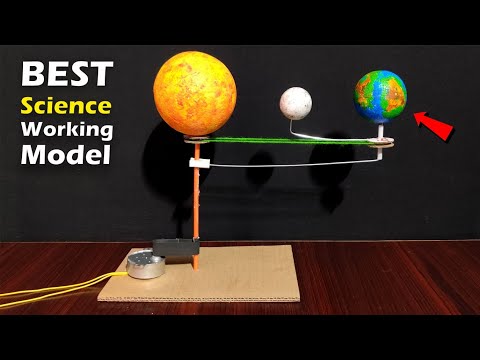 Earth & Moon Rotation Model || Science Exhibition Project Working Model || Solar System Model