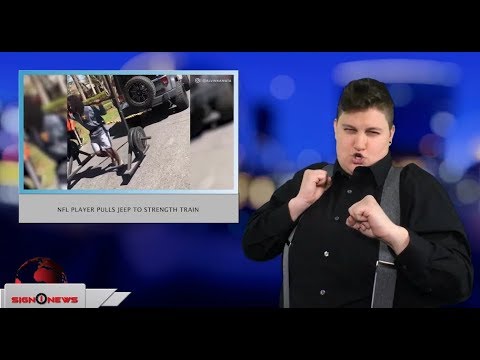 NFL player pulls Jeep to strength train (ASL - 3.11.18)