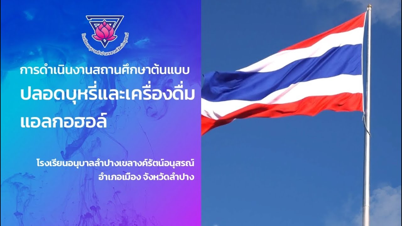 การดำเนินงานสถานศึกษาต้นแบบปลอดบุหรี่และเครื่องดื่มแอลกอฮอล์  โรงเรียนอนุบาลลำปางเขลางค์รัตน์อนุสรณ์