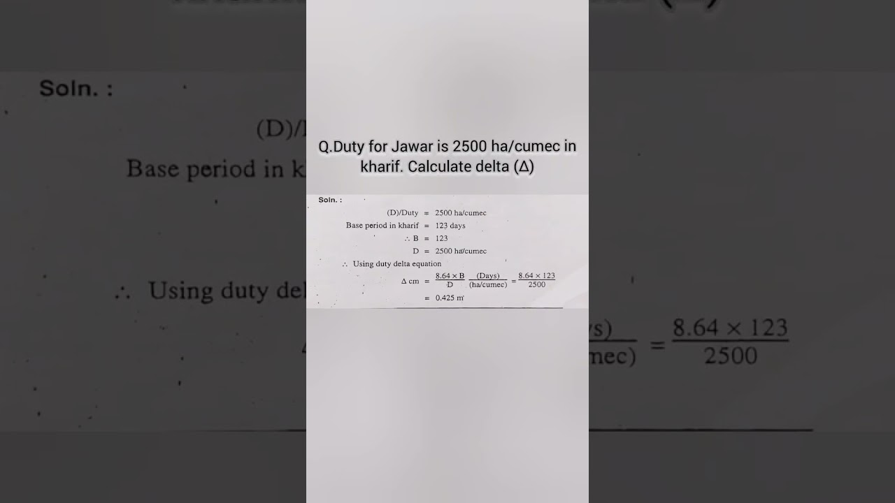 Duty -Delta Numerical #irrigation #youtubeshorts #shorts #shortsviral #ytshorts