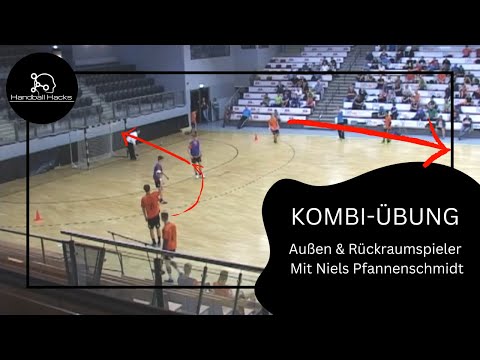 Vielseitige KOMBI-ÜBUNG für Außen & Rückraumspieler - Werfen, Kleingruppe, Gegentoß!