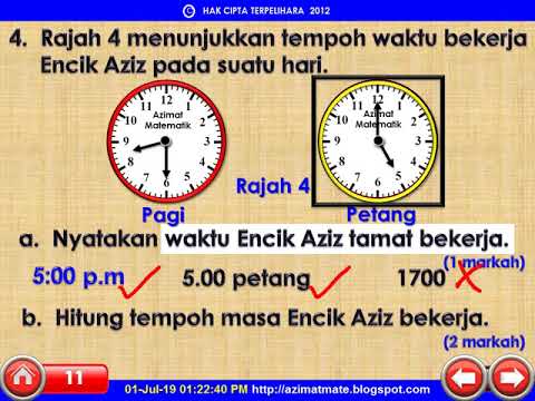 Masa Dan Waktu Matematik Tahun 6