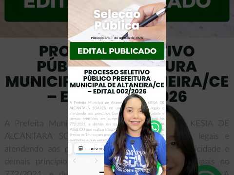 Edital de Altaneira está na área! 🚀