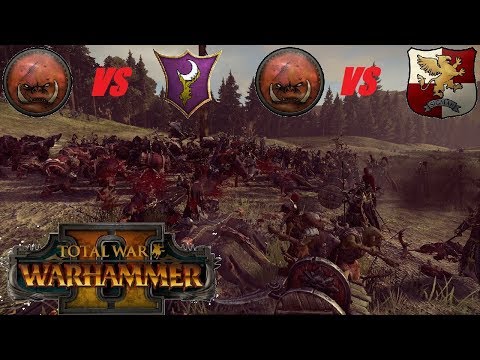 Goblin Wolf Chariots OP! - GS vs DE and EM | Multiplayer Battle #136 | Total War Warhammer 2