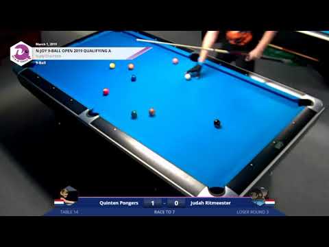 N-Joy 9-Ball Open 2019 || Losers Round 3 || Quinten Pongers vs. Judah Ritmeester