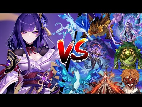 Raiden Shogun Vs all Weekly Bosses Genshin Impact