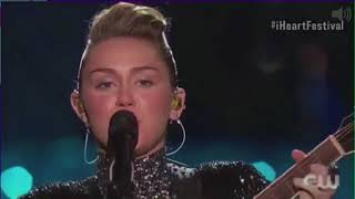 Miley Cyrus sings «Week without you» at IHeartRadio ( 23 sep 2017)
