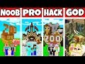 Minecraft: FAMILY ANIMAL ZOO BUILD CHALLENGE - NOOB vs PRO vs HACKER vs GOD in Minecraft