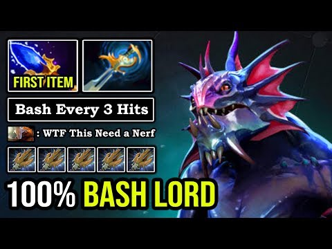 100% ENDLESS BASH EVERY 3 HITS Pro Offlane Slardar First Item Scepter Counter Everyone DotA 2