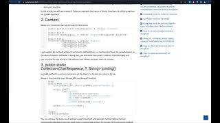 Learn about Collectors joining(3 overloaded methods) with examples