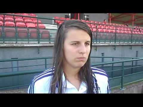Laura De Neve na de wedstrijd Anderlecht- Henin Beaumont op 25 08 2013