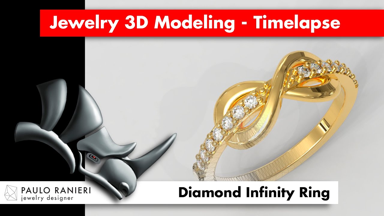Diamond Infinity Ring 3D Print Model