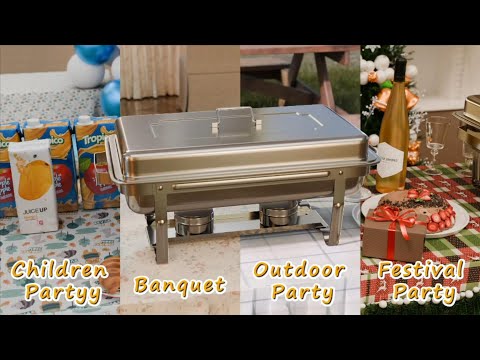 Sifer 9Qt Chafing Dishes 4 Pack - Silver