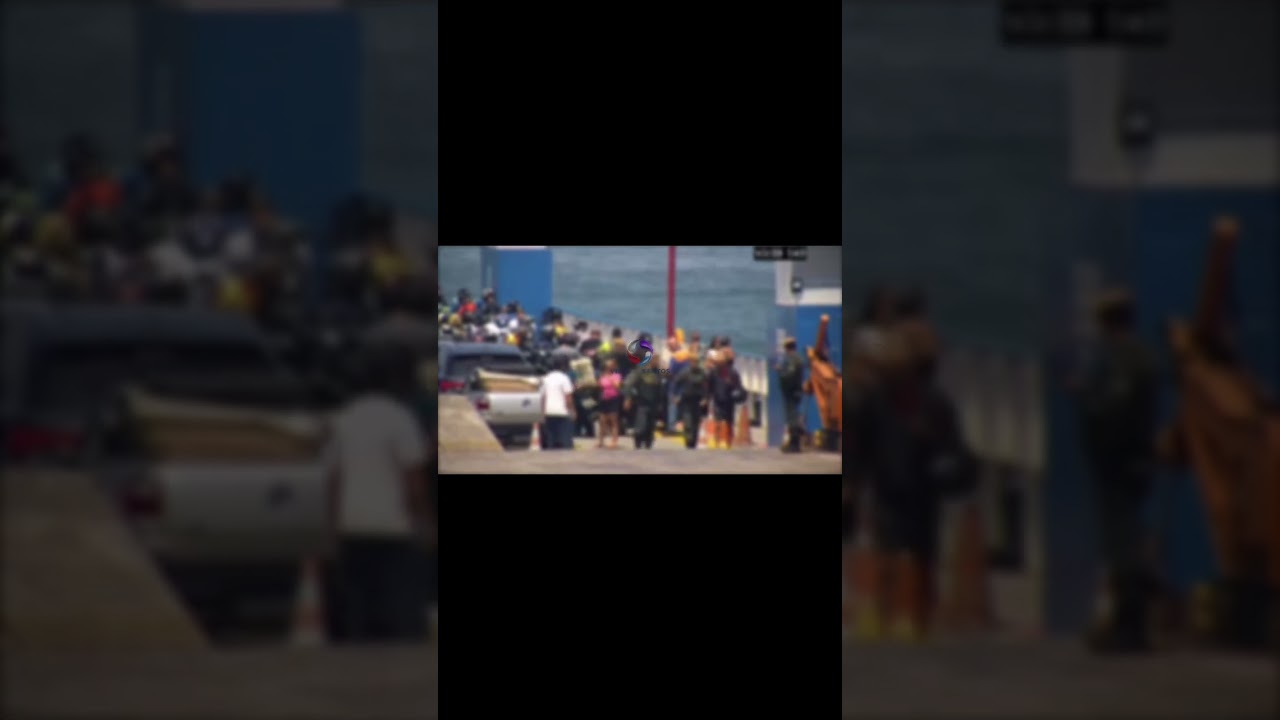 Homem procurado pela justiça por violência doméstica é identificado por câmera em fila da balsa.
