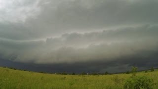 preview picture of video 'Shelf Cloud and Thunderstorm, Fast Motion, Near Steward, Illinois on June 1, 2013'