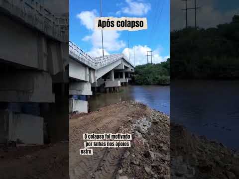 Um trecho da ponte sobre o Rio Paraíba, na BR-101 em Santa Rita (PB), desabou no sábado, 7 de março