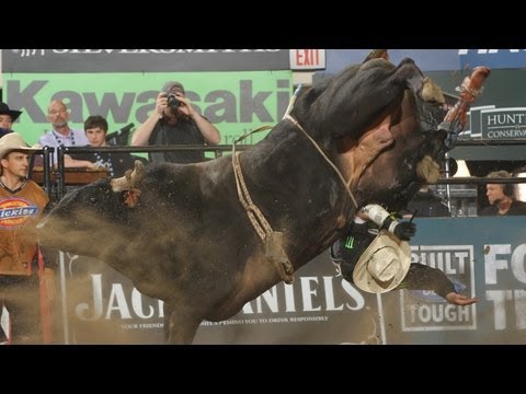 WRECK: J.B. Mauney takes a hit from Shepherd Hills Tested (PBR)