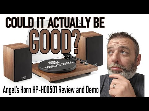 ANGELS HORN Bluetooth Turntable with Speakers & Vinyl Record Weight Stabilizer Bundle video review thumbnail