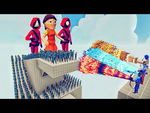 SQUID GAME ARMY vs 3x EVERY GOD - Totally Accurate Battle Simulator TABS