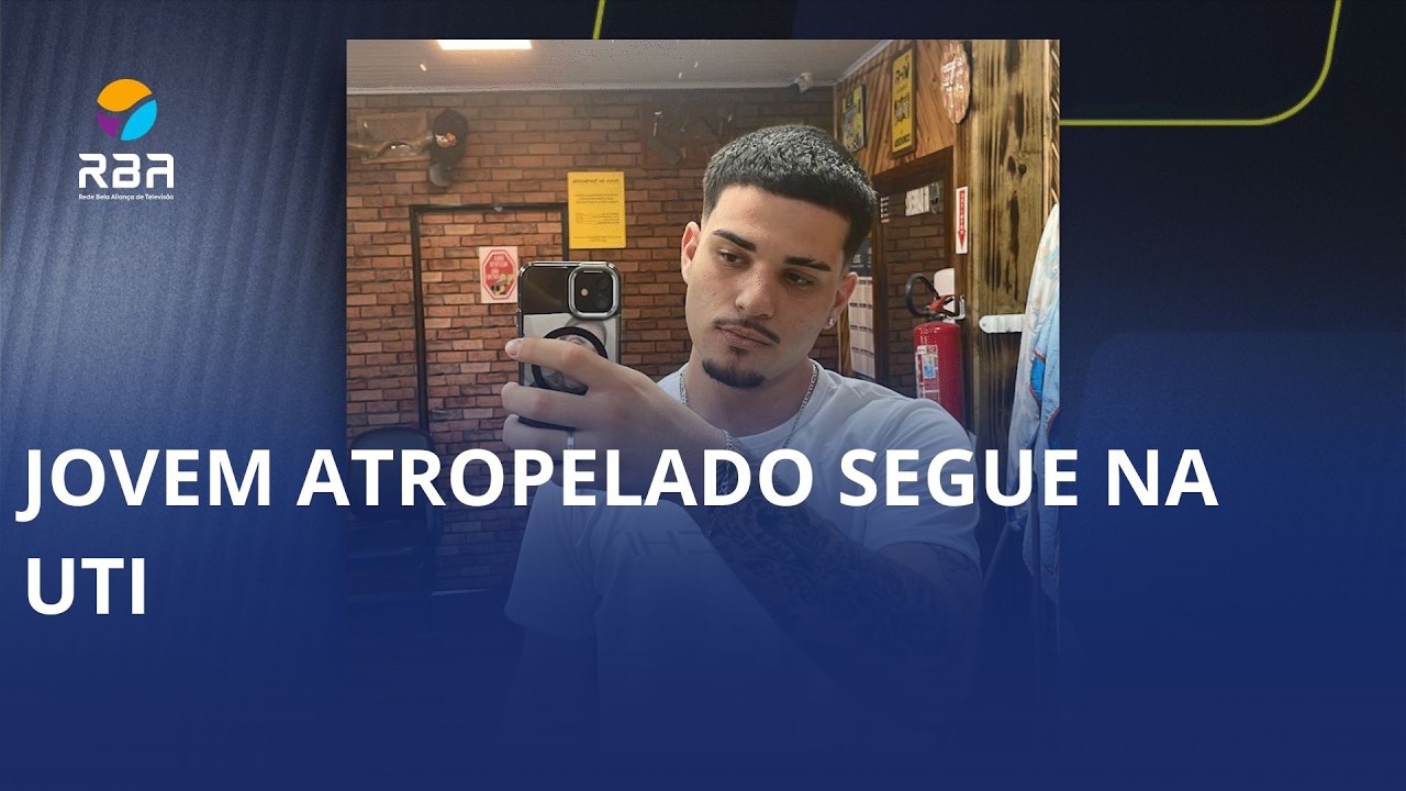 Jovem atropelado segue na UTI