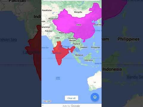 India vs China size comparison #india #china #maps #map #mapping #geography #shorts #youtube #yt